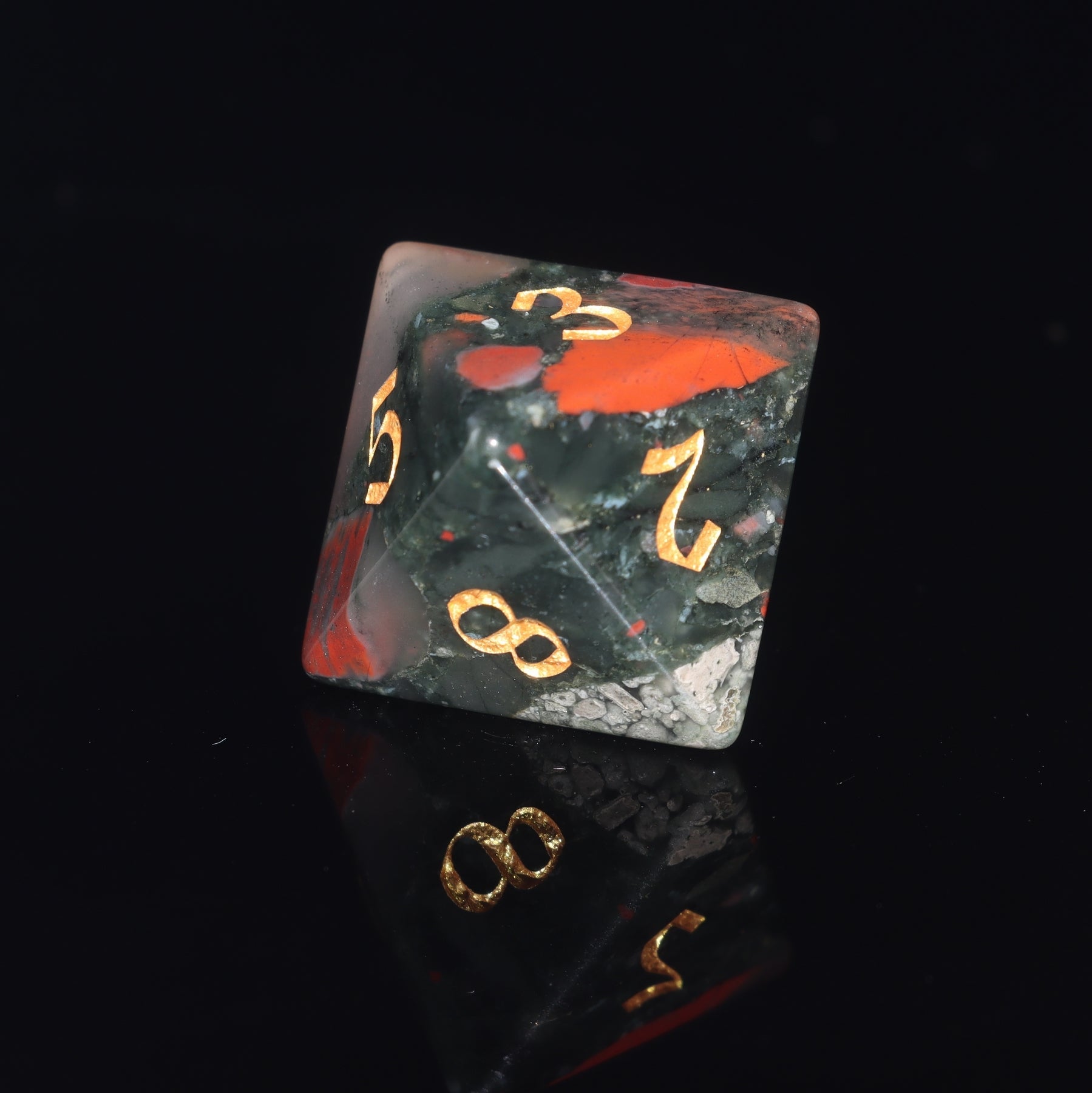 Bloodstone Gemstone 7 Dice Set - Polyhedral 5E DND Dungeons deals Dragons Pathfinder R